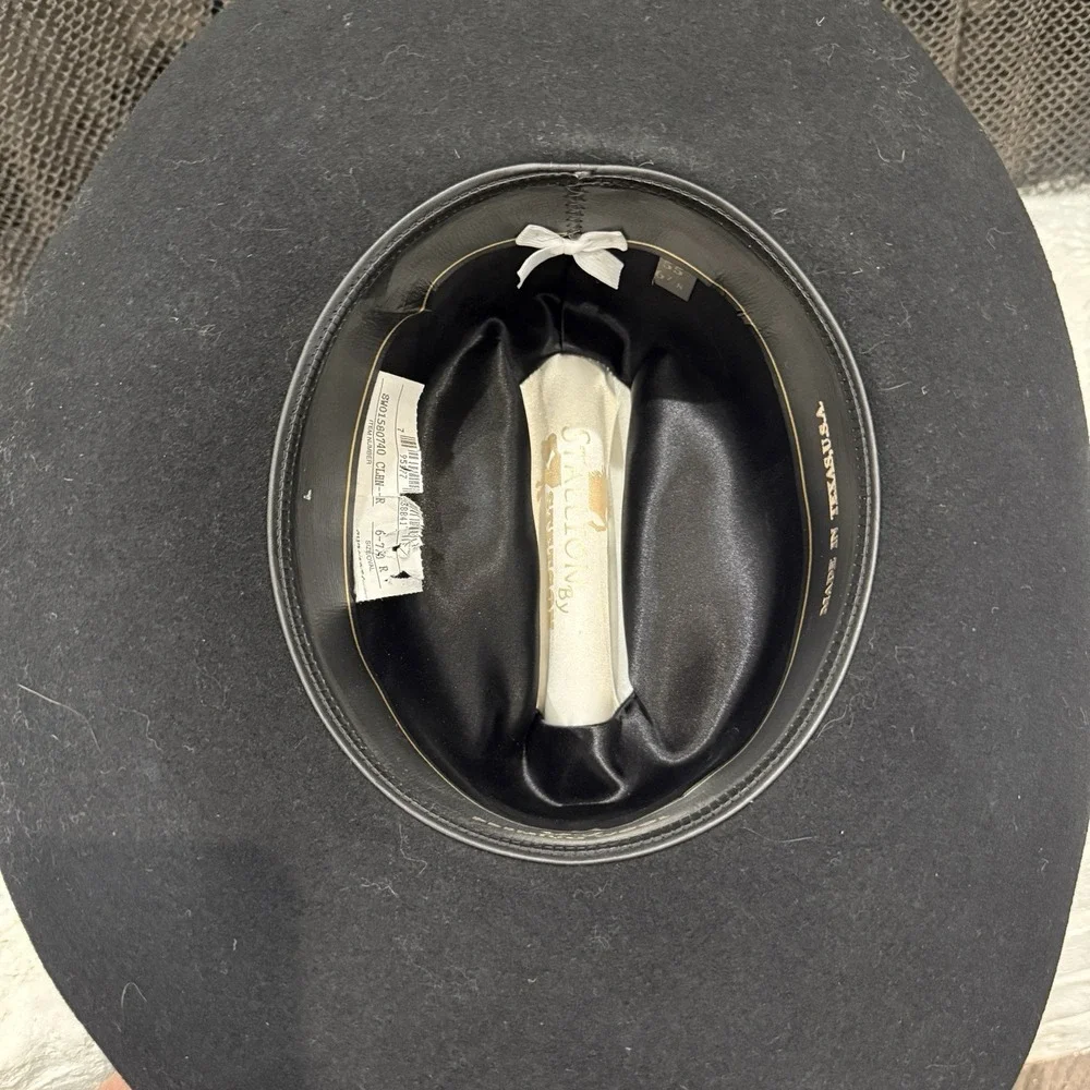 Vintage Stallion Stetson XX Premium Wool Black Cowboy Western Hat Size 6 7/8